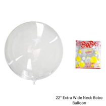 22" BoBo Clear Wide Neck Plastic Bubble Balloon 50pk