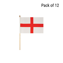 England St George's Cross Hand Flag 12pk