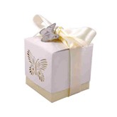 Ivory Laser Cut Butterfly Favour Boxes 5pk