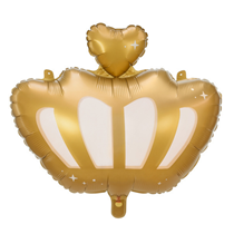 Gold Crown & Heart 20" Foil Balloon
