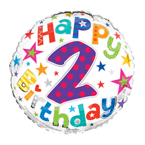 Age 2 Happy Birthday 18" Foil Balloon