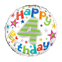 Age 4 Happy Birthday 18" Foil Balloon