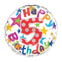 Age 5 Happy Birthday 18" Foil Balloon