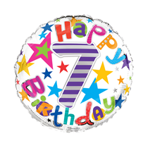 Age 7 Happy Birthday 18" Foil Balloon