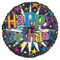 Happy Birthday 18" Star Burst Foil Balloon