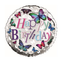  Happy Birthday Butterflies 18" Foil Balloon