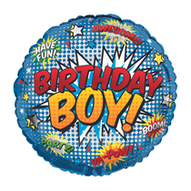 Birthday Boy 18" Blue Foil Balloon