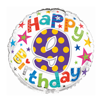 Age 9 Happy Birthday 18" Foil Balloon