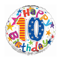Age 10 Happy Birthday 18" Foil Balloon