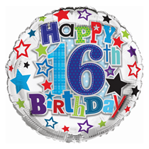 Age 16 Happy Birthday 18" Foil Balloon