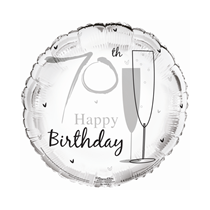 Age 70 Happy Birthday Champagne Glasses 18" Foil Balloon