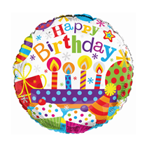 Happy Birthday 18" Candles Foil Balloon