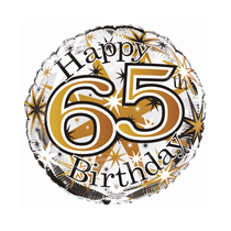 Age 65 Happy Birthday Star Burst 18" Foil Balloon
