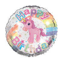 Happy Birthday 18" Unicorn Foil Balloon