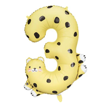 Number 3 Cheetah Shaped 29.5" Foil Balloon
