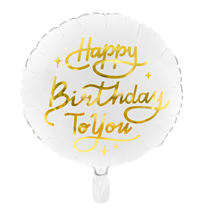 Gold Script Happy Birthday 18" Foil Balloon