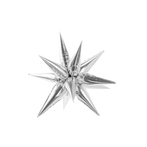 Glossy Silver 3D Star Shaped 27" Foil Balloon