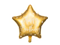 Gold Happy Birthday 18" Star Foil Balloon