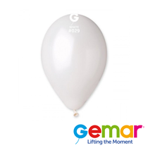 Gemar Metallic White 12" Latex Balloons 50pk