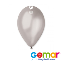 Gemar Metallic Silver 12" Latex Balloons 50pk