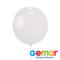 Gemar Metallic White 19" Latex Balloons 25pk