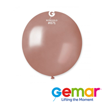 Gemar Metalic Rose Gold 19" Latex Balloons 25pk