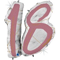 18th Birthday Rose Gold Marble 34" Foil Balloon