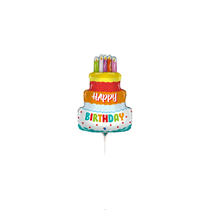 Happy Birthday Cake 14" Mini Foil Balloon