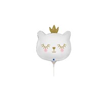 White Cat Princess 14" Minishape Foil Balloon