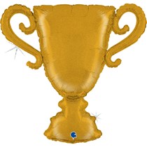 Golden Cup Trophy 33" Glitter Holographic Foil Balloon