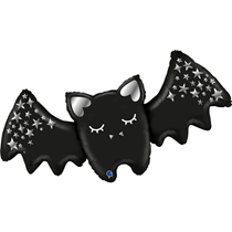 Halloween Black & Silver Bat 55" Foil Balloon