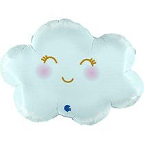 Grabo Satin Pastel Blue Cloud 30" Large Shape Foil Balloon