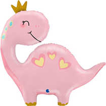 Grabo Cute Pink Dino 44" Large Foil Shape Balloon