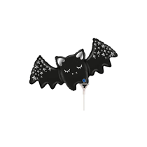 Halloween Sparkling Bat 14" Mini Shape Foil Balloon (Loose)