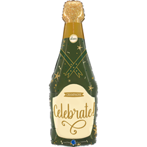 Grabo Sparkle Champagne Bottle 37" Large Foil Balloon