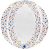 Grabo 19" Transparent Globe Colourful Confetti - No Valve