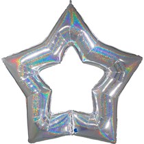 Silver Linky Link Giant Star Foil Balloon