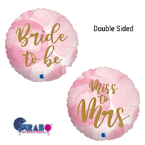 Bride To Be Miss To Mrs 18" Foil Balloon