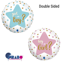 Gender Reveal 2 Sided 18" Foil Balloon