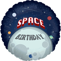Space Birthday Moon 18" Foil Balloon