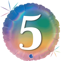 5th Birthday Rainbow Holographic 18" Foil Balloon