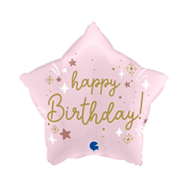 Grabo Pink Happy Birthday Star 18" Foil Balloon