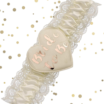 Bride To Be Cream & Rose Gold Lace Garter