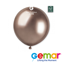 Gemar Shiny Rose Gold 19" Latex Balloons 25pk