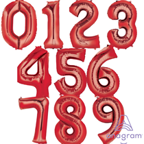 Amscan Red Foil Number Balloons