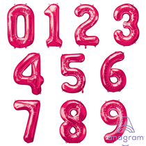 Amscan Pink Magenta Foil Giant 34 Inch Number Balloons 