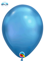 11" Qualatex Chrome Blue Latex Balloons