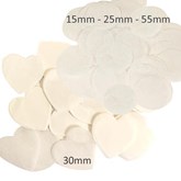 White Tissue Confetti Disks & Hearts