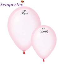 Sempertex Crystal Clear Pink Latex Balloons