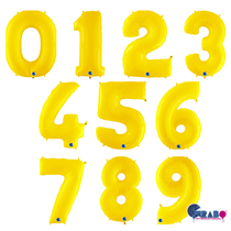 Grabo Yellow Fluo 40" Number Balloons